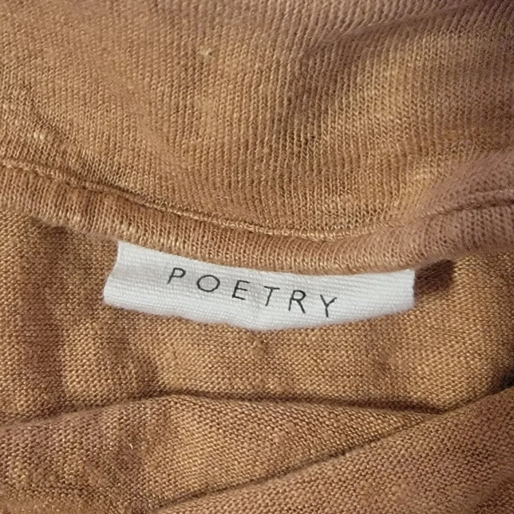 Poetry Women's Brown Tank Top Size 12 100% Linen - Picture 3 of 5
